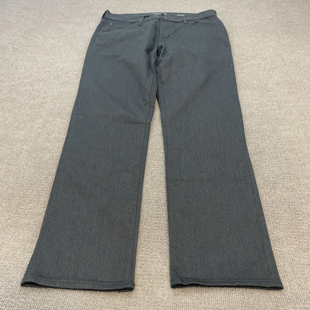 Banana Republic Travel Jean Jeans Mens 34x32 Gray Dark Wash Slim Straight Denim